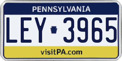 PA license plate LEY3965