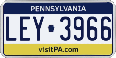 PA license plate LEY3966