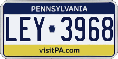 PA license plate LEY3968