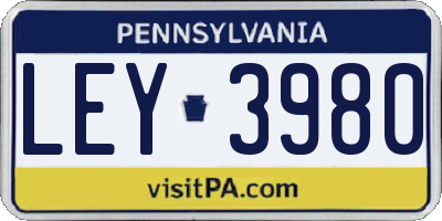 PA license plate LEY3980