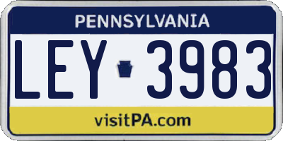 PA license plate LEY3983