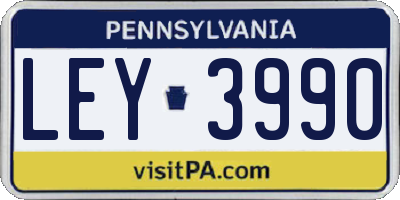 PA license plate LEY3990