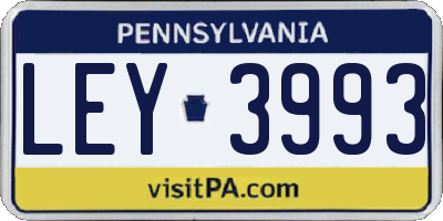 PA license plate LEY3993