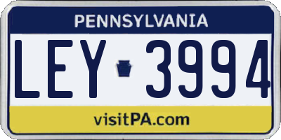PA license plate LEY3994