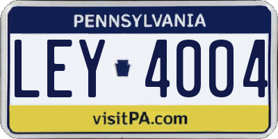 PA license plate LEY4004