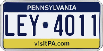 PA license plate LEY4011