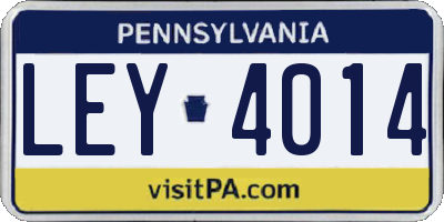 PA license plate LEY4014