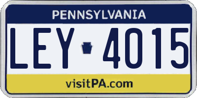 PA license plate LEY4015