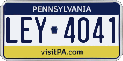 PA license plate LEY4041