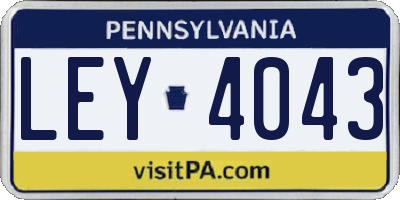 PA license plate LEY4043