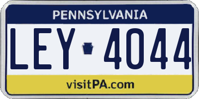PA license plate LEY4044