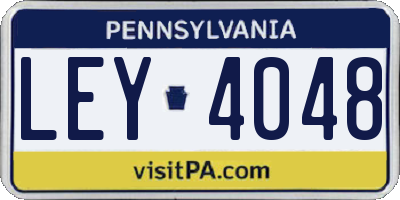 PA license plate LEY4048