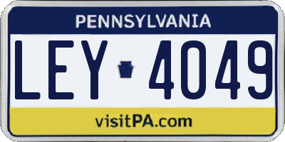 PA license plate LEY4049