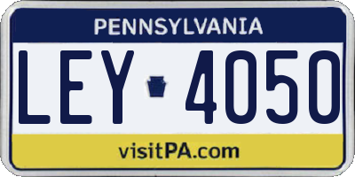 PA license plate LEY4050