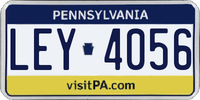 PA license plate LEY4056