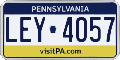 PA license plate LEY4057