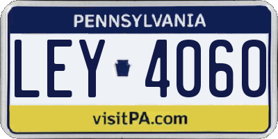 PA license plate LEY4060