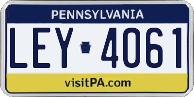 PA license plate LEY4061
