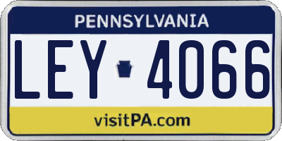 PA license plate LEY4066