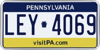 PA license plate LEY4069
