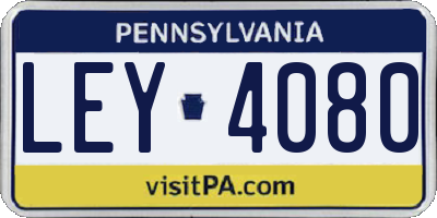 PA license plate LEY4080