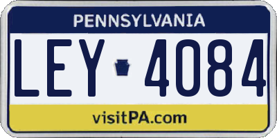 PA license plate LEY4084