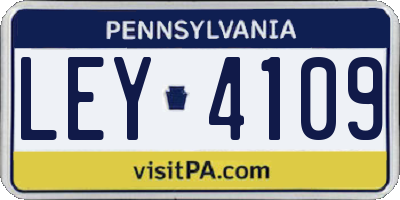 PA license plate LEY4109