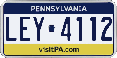 PA license plate LEY4112