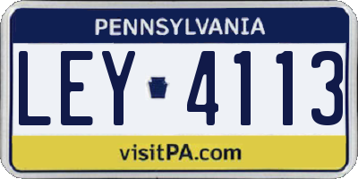 PA license plate LEY4113