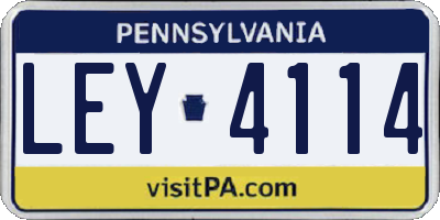 PA license plate LEY4114