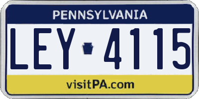 PA license plate LEY4115