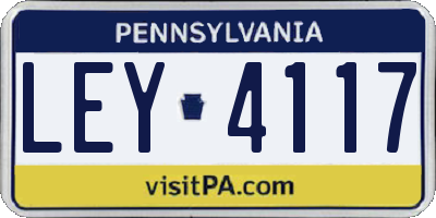 PA license plate LEY4117