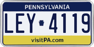 PA license plate LEY4119