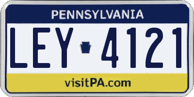 PA license plate LEY4121