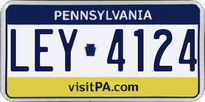 PA license plate LEY4124