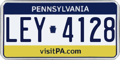 PA license plate LEY4128