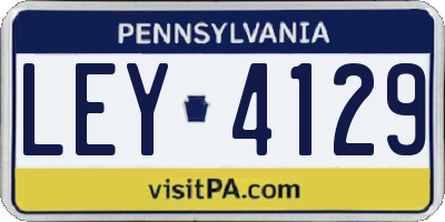 PA license plate LEY4129