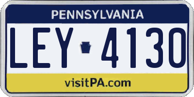 PA license plate LEY4130