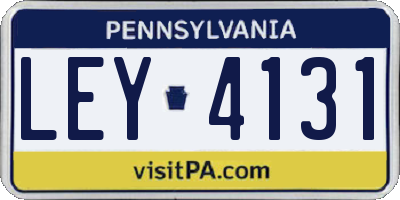 PA license plate LEY4131