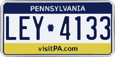 PA license plate LEY4133