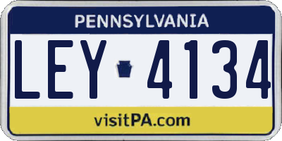 PA license plate LEY4134