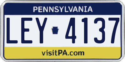 PA license plate LEY4137