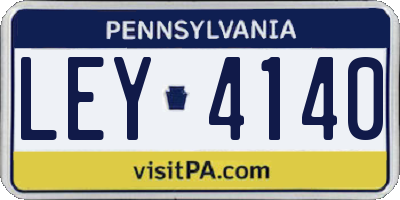 PA license plate LEY4140