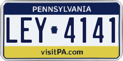 PA license plate LEY4141