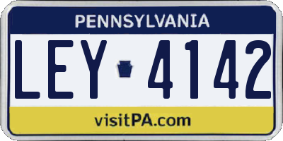 PA license plate LEY4142