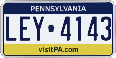 PA license plate LEY4143