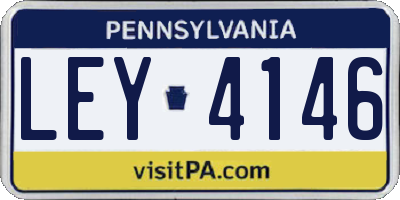 PA license plate LEY4146
