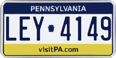 PA license plate LEY4149