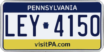 PA license plate LEY4150