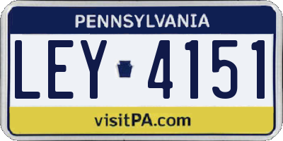 PA license plate LEY4151
